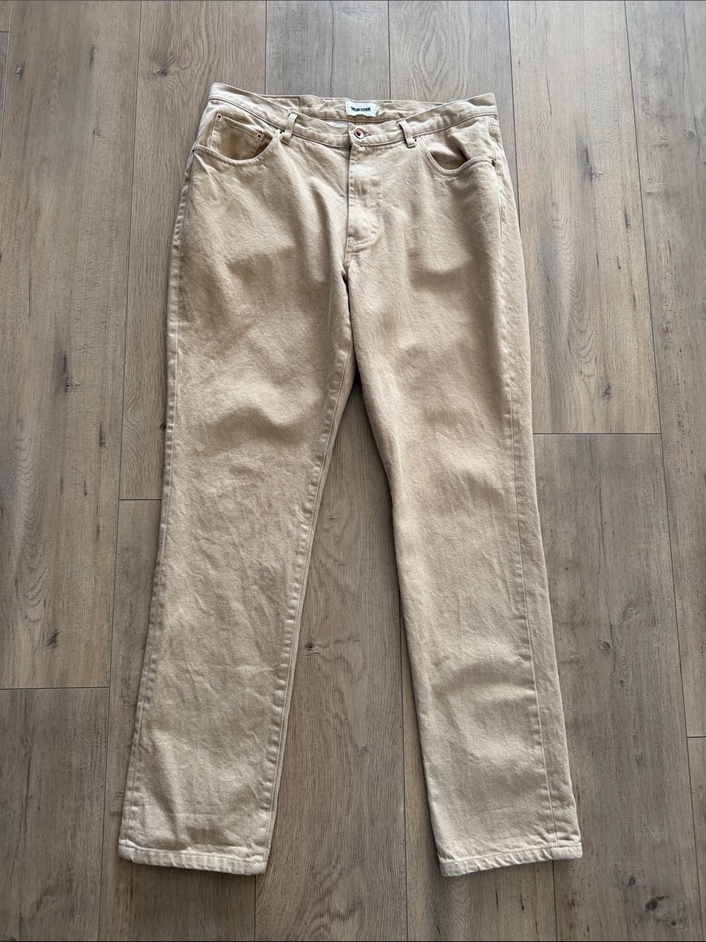 Taylor Stitch Men Democratic Jeans in Natural Organic Selvedge Size 35 x 32 EUC